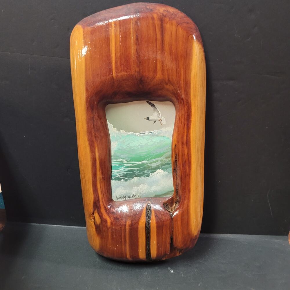 Richard Weers Seagull Beach Coastal Decor Cypress/Cedar Frame Oil Painting
